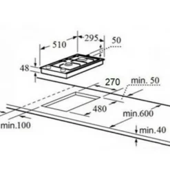Kaasuliesitaso PGH32XCFFD 30 cm 2-liekkinen rst*Schlosser Clearance