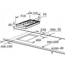 New Kaasuliesitaso PGH321GWFFD 30 cm 2-liekkinen musta Liedet Ja Uunit