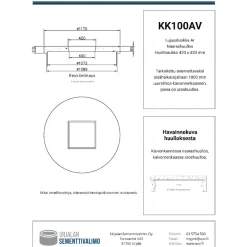 Hot Kaivonkansi ø 1000 mm 420x420 mm aukolla naarashuullos Kaivot