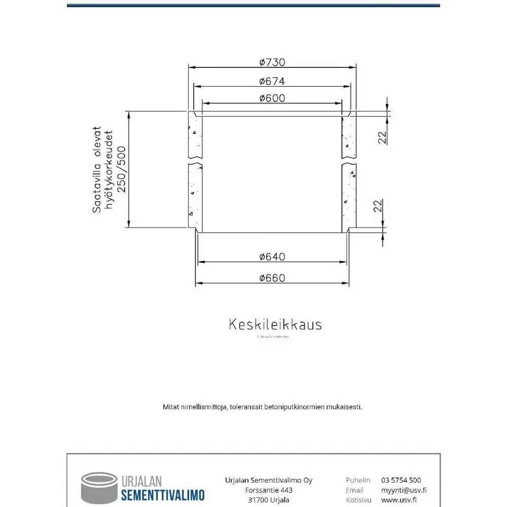 Discount Kaivonrengas ø 600x500 mm uurreliitoksella Kaivot