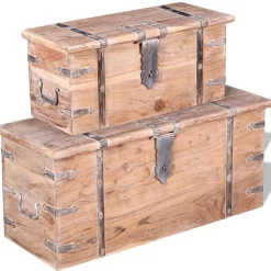Kaksiosainen säilytysarkkusarja akaasiapuu*FinePRICE Clearance