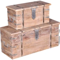 Kaksiosainen säilytysarkkusarja akaasiapuu*FinePRICE Clearance
