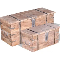Kaksiosainen säilytysarkkusarja akaasiapuu*FinePRICE Clearance