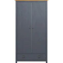 Kaksiovinen vaatekaappi hill range harmaa 89cm mänty*FinePRICE Hot