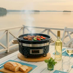 Kamado-grilli Kamado Korea/Hibachi BBQ, Ø28 cm, pöytämalli, musta*Easy Cooking Best