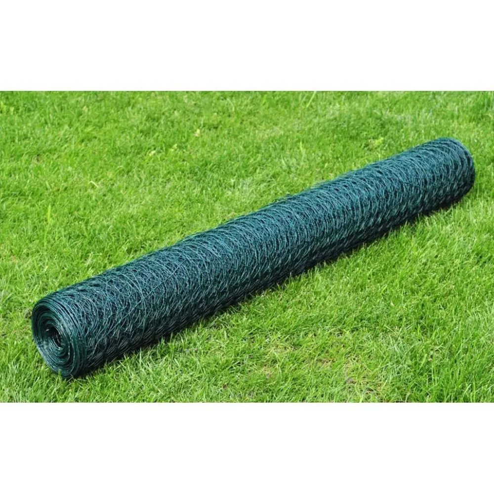 Clearance Kanaverkko galvanoitu PVC pinnoitteella silmäkoko 25mm 25x0.75m vihreä Eläinverkot