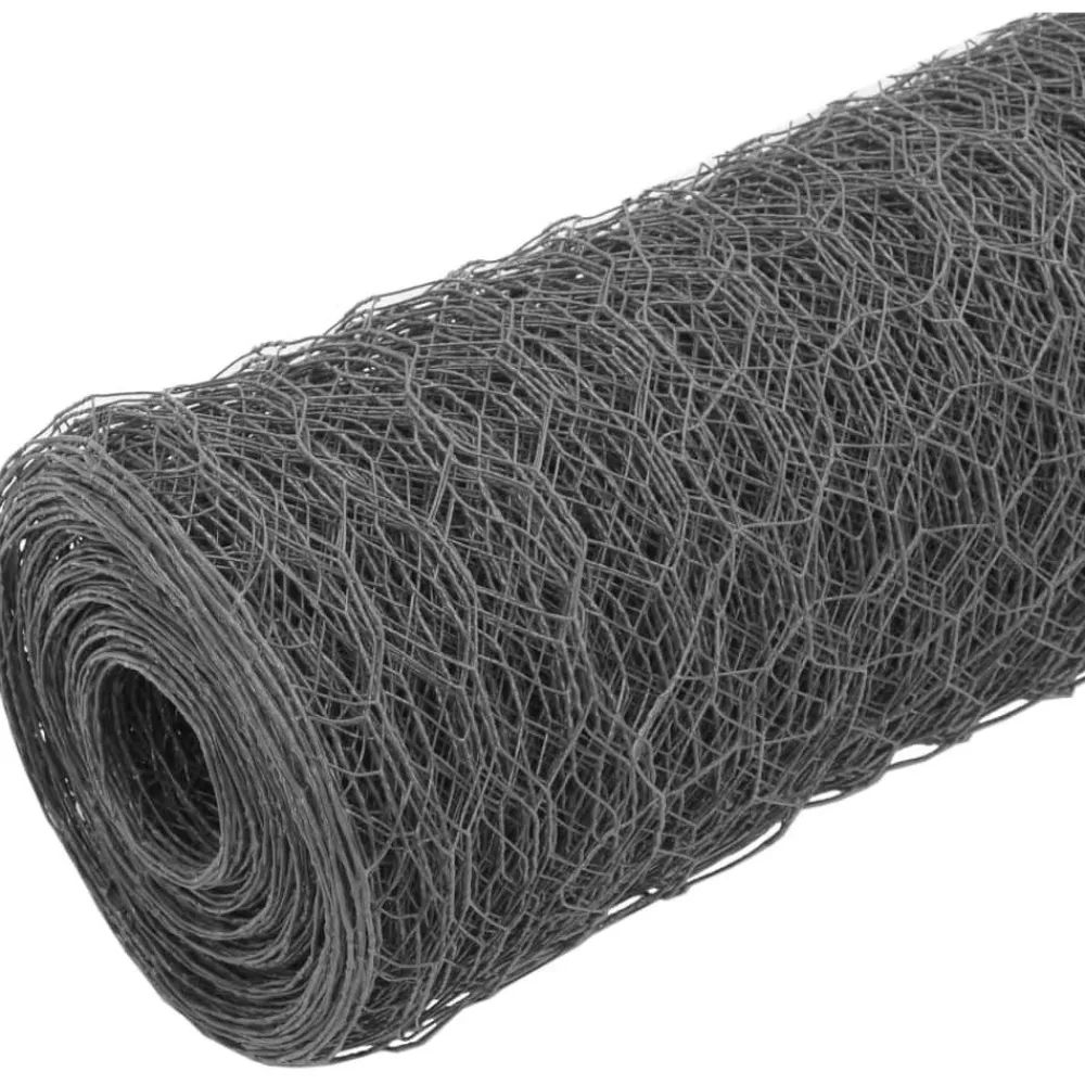 Kanaverkko teräs PVC pinnoitteella silmäkoko 36mm 25x1m harmaa*FinePRICE Hot