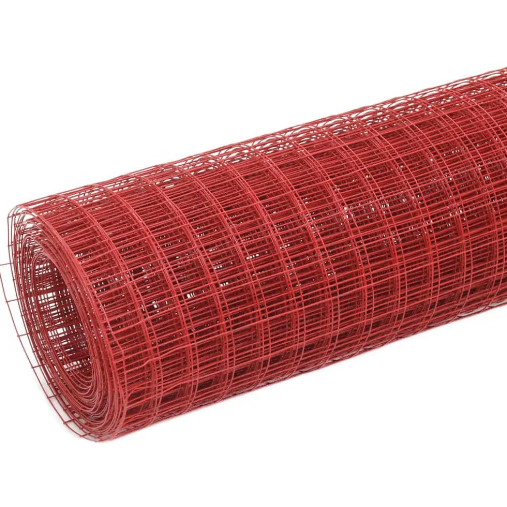 Kanaverkko 19x19mm teräs PVC pinnoitteella 25x1m punainen*FinePRICE