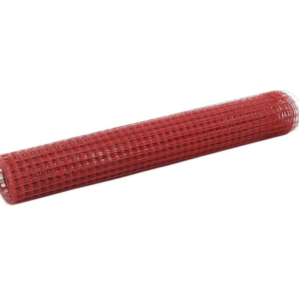 Kanaverkko 16x16mm teräs PVC pinnoitteella 10x1m punainen*FinePRICE