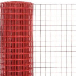 Kanaverkko 16x16mm teräs PVC pinnoitteella 10x1m punainen*FinePRICE