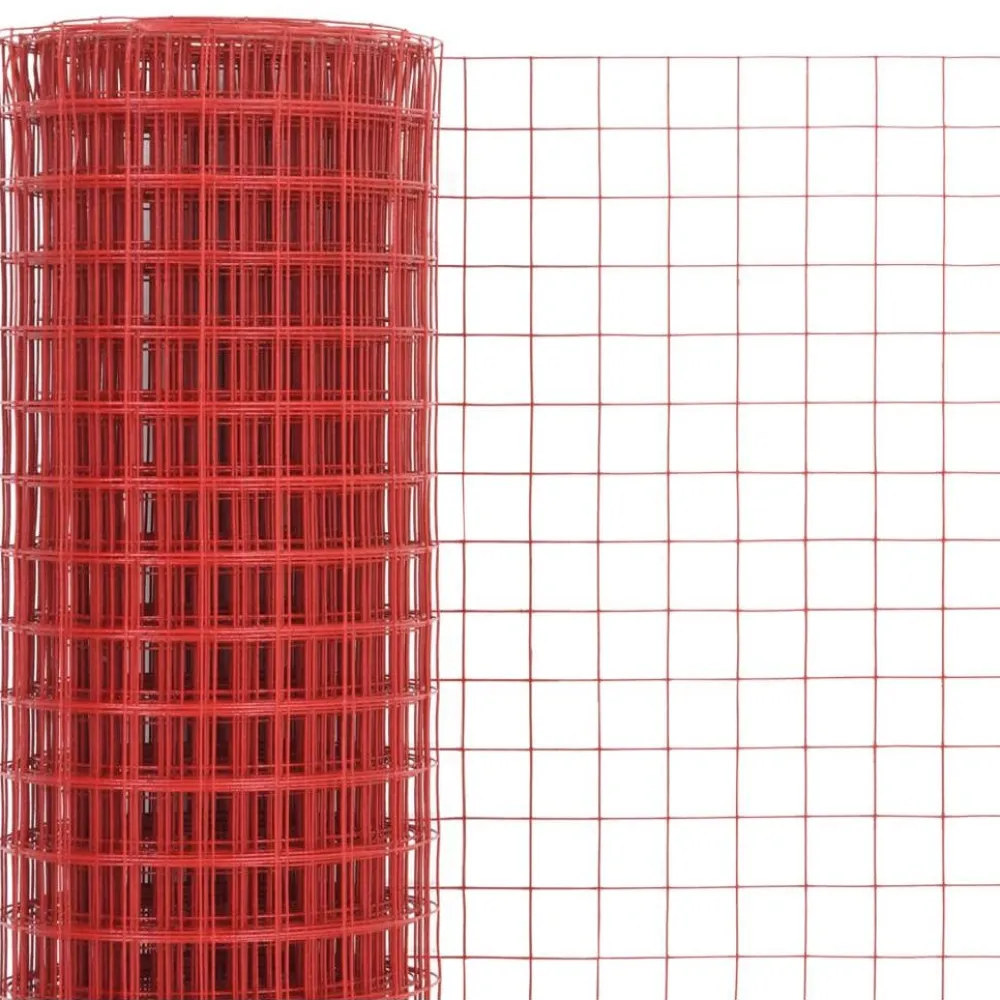 Kanaverkko 16x16mm teräs PVC pinnoitteella 10x1m punainen*FinePRICE