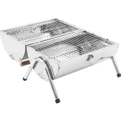 Kannettava pöytägrilli ruostumaton teräs 2 ritilää*FinePRICE Hot