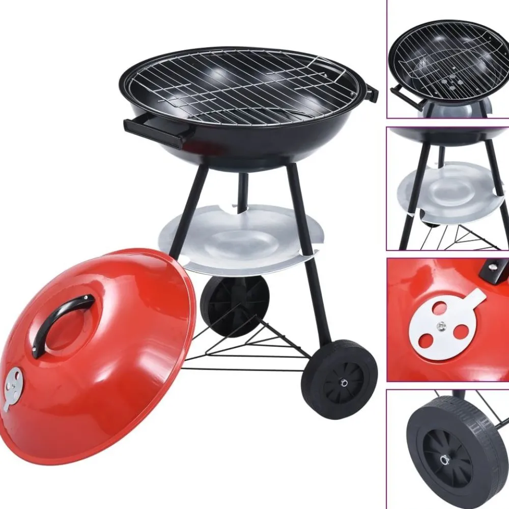 Kannettava xxl hiiligrilli pyörillä 44 cm*FinePRICE Hot