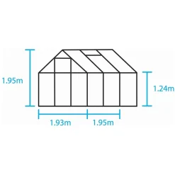 Kasvihuone Popular 3,8 m² lasi/alumiini*Halls Sale
