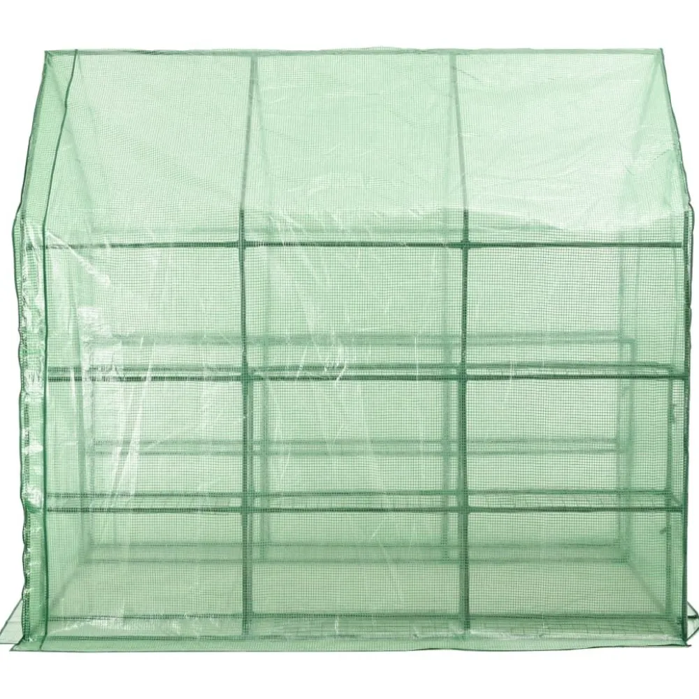 Best Kasvihuone 12 hyllyllä teräs 143x214x196 cm (46913) Kaarikasvihuoneet|Kasvihuoneet Muovilla