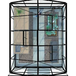 Hot Kasvihuone Glass 8,2m² musta Kasvihuoneet Lasilla|Kasvihuoneet Kennolevyllä