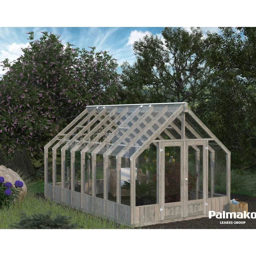 Kasvihuone Emilia 13,8 m² turvalasi puurunko*Palmako Discount