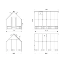 Kasvihuone Emilia 8,2 m2, turvalasi, puurunko*Palmako Best