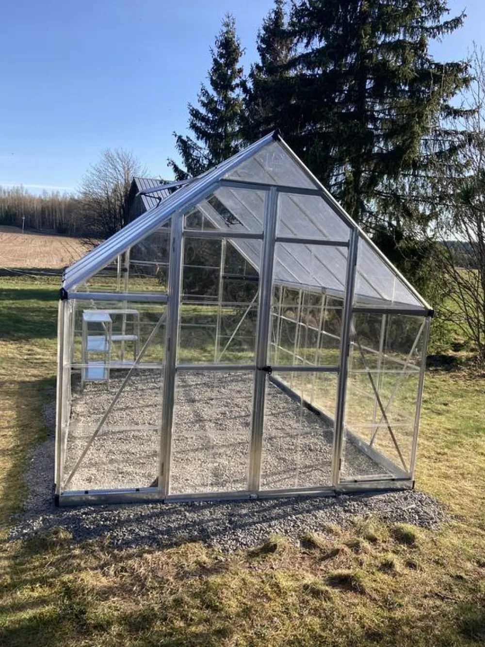 Hot Kasvihuone Balance Hybrid 8,9 m² 8x12 ft hopea Kasvihuoneet Kennolevyllä