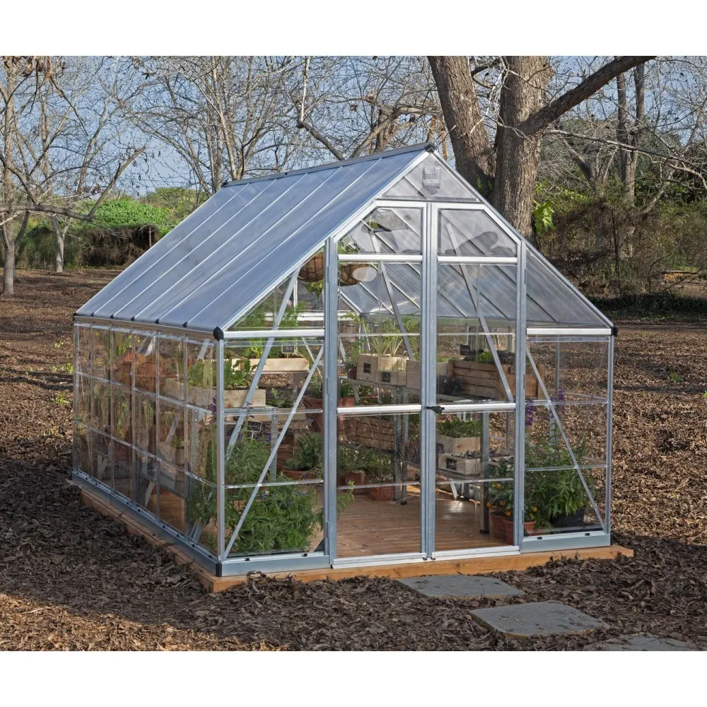 Hot Kasvihuone Balance Hybrid 8,9 m² 8x12 ft hopea Kasvihuoneet Kennolevyllä