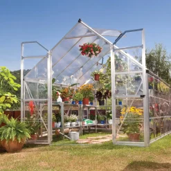 Hot Kasvihuone Balance Hybrid 8,9 m² 8x12 ft hopea Kasvihuoneet Kennolevyllä