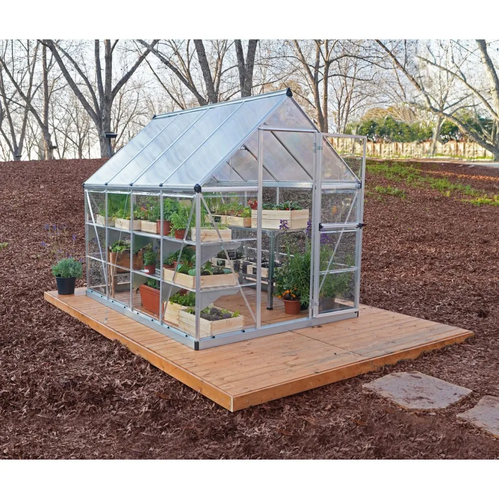 Kasvihuone Hybrid 4,6 m² 6x8 ft hopea*Palram-Canopia Sale