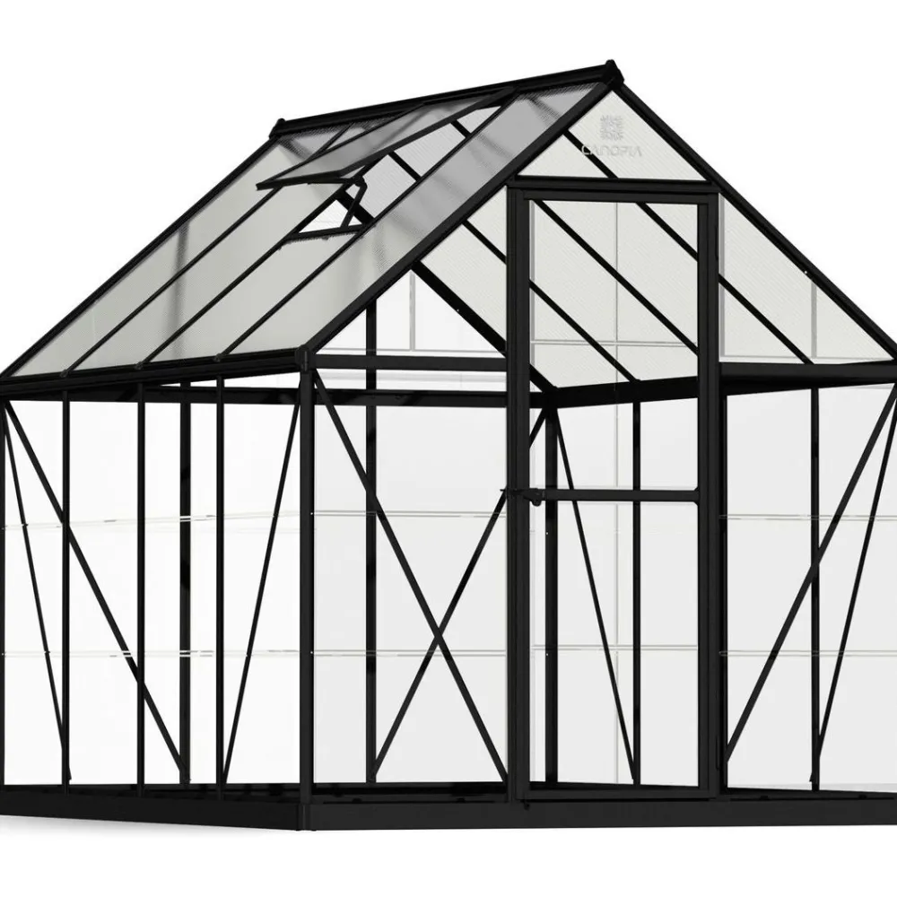 Discount Kasvihuone Hybrid, 4.6m², polykarbonaatti, musta Kasvihuoneet Kennolevyllä