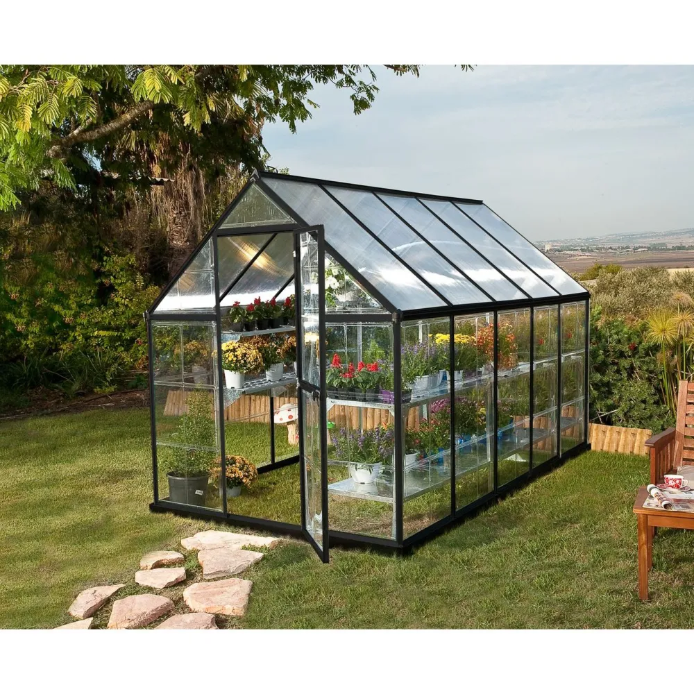 Sale Kasvihuone Hybrid 5,7 m² 6x10 ft harmaa Kasvihuoneet Kennolevyllä