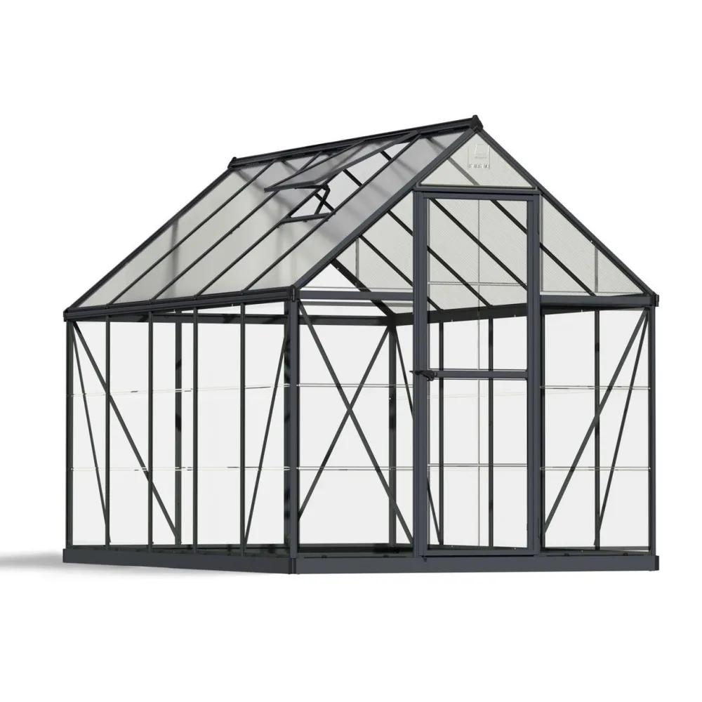 Sale Kasvihuone Hybrid 5,7 m² 6x10 ft harmaa Kasvihuoneet Kennolevyllä