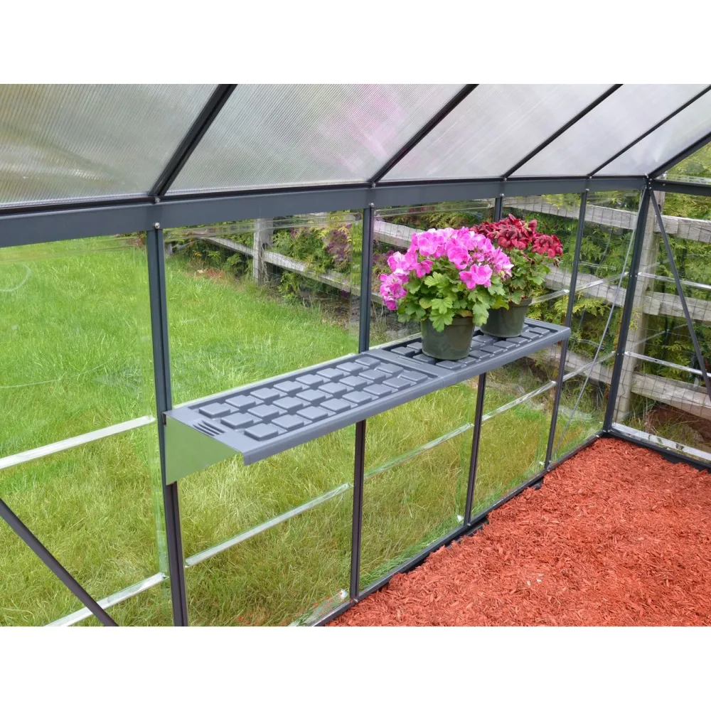 Sale Kasvihuone Hybrid 5,7 m² 6x10 ft harmaa Kasvihuoneet Kennolevyllä