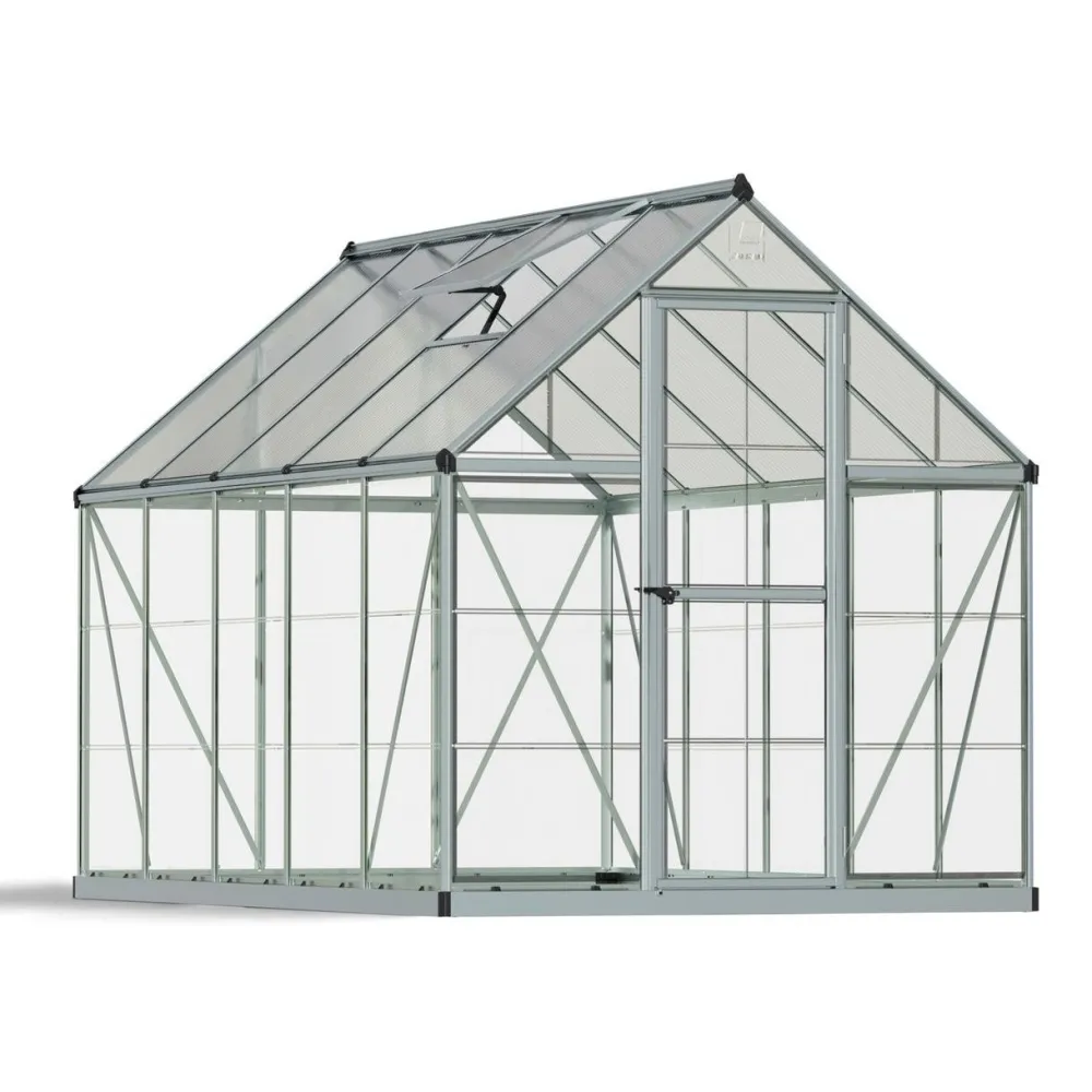 Discount Kasvihuone Hybrid 5,7 m² 6x10 ft hopea Kasvihuoneet Kennolevyllä