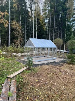 Discount Kasvihuone Hybrid 5,7 m² 6x10 ft hopea Kasvihuoneet Kennolevyllä