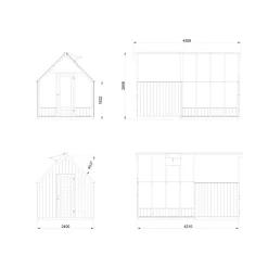 Kasvihuone vajalla Emilia 5,4+4,0 m2 Kasvihuoneet Lasilla