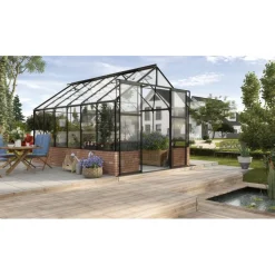 Kasvihuone Cassandra 9.9m² alumiinirunko lasi musta*Vitavia Outlet