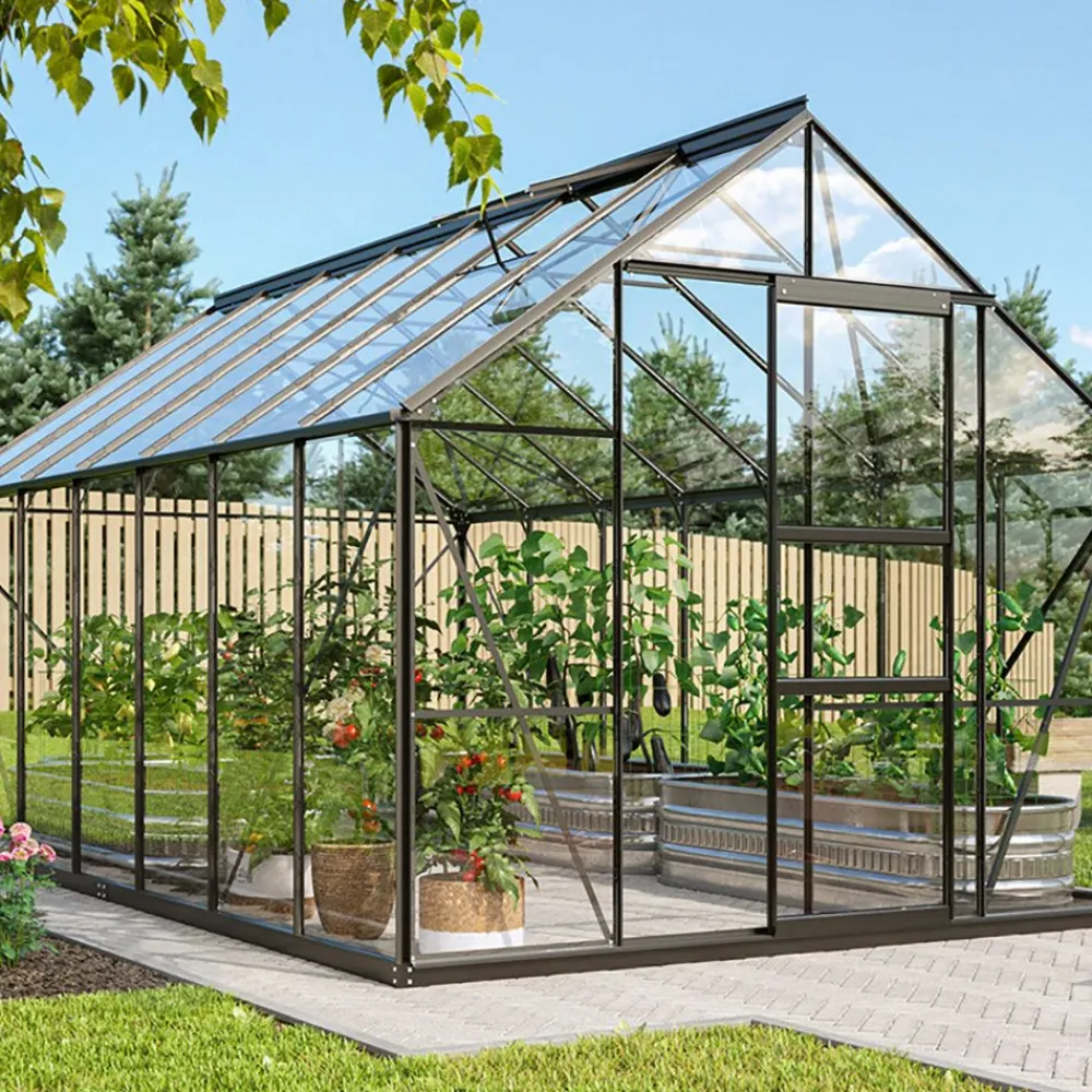 Kasvihuone Merkur, lasi, musta, eri kokoja*Vitavia Best