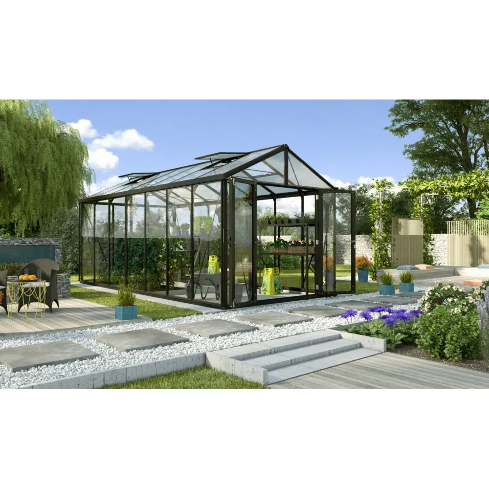 Kasvihuone Poseidon 13.8m² alumiinirunko musta*Vitavia Clearance