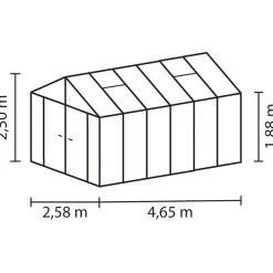 Best Kasvihuone Poseidon 11900, 11.9m², lasi/polykarbonaatti, musta Kasvihuoneet Lasilla