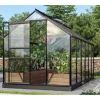 Hot Kasvihuone Venus 7.5m² alumiinirunko lasi musta Kasvihuoneet Lasilla