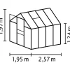 Kasvihuone Venus 5000, 5m², lasi, alumiini, sokkelilla*Vitavia Hot