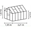 Kasvihuone Venus 6.2m² lasi alumiinirunko harmaa*Vitavia New
