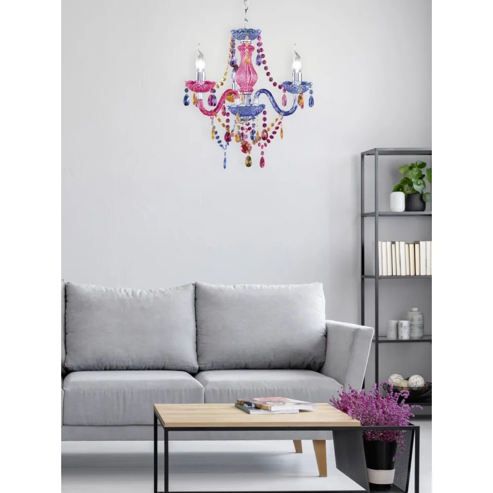 Kattokruunu Luster Ø 400x1500 mm 3-osainen monivärinen*Trio Discount