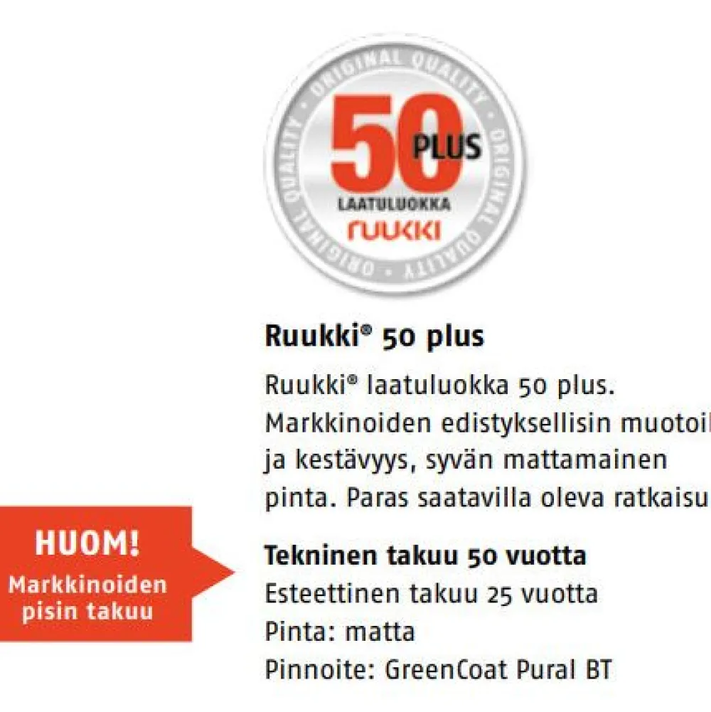Kattopelti Tiilikainen, 0.5mm, Pural BT matta, eri värejä*Ruukki Online