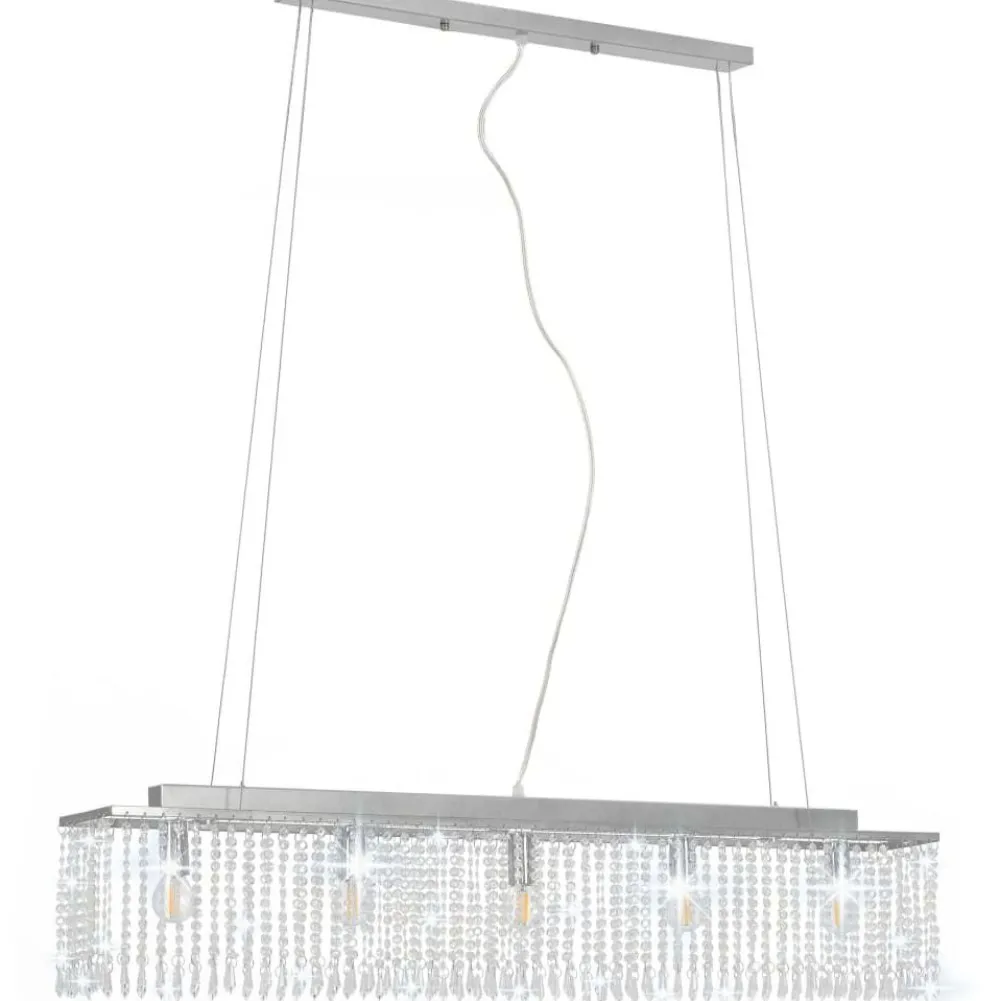 New Kattovalaisin kristallihelmillä hopea 104 cm e14 Kattokruunut