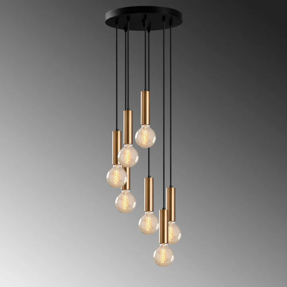 Kattovalaisin Tempo 7-osainen messinki/musta*Linento Lighting Sale