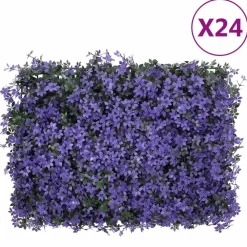 Online Keinotekoinen lehtiaita 24 kpl violetti 40x60 cm (66643) Tekokasvit Ja Kranssit