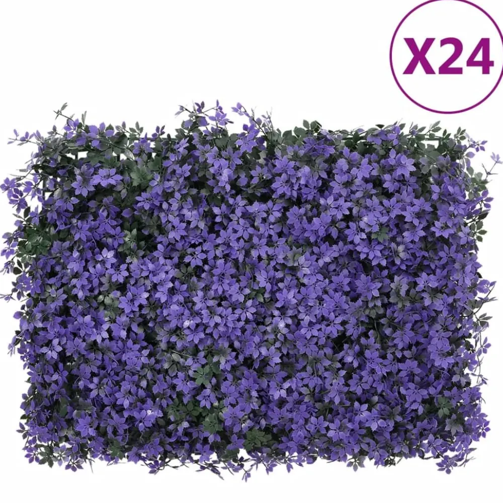 Online Keinotekoinen lehtiaita 24 kpl violetti 40x60 cm (66643) Tekokasvit Ja Kranssit