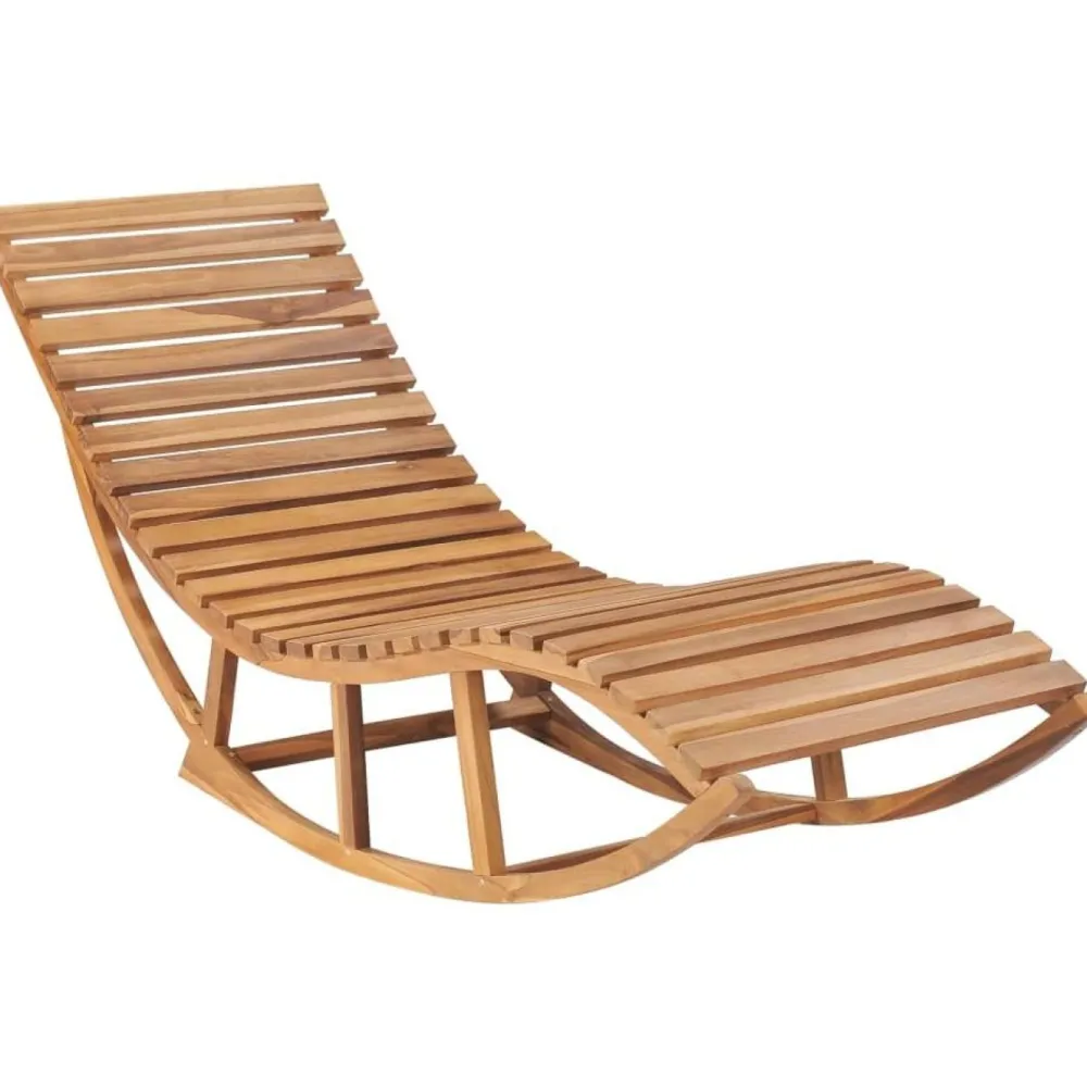 Hot Keinuva aurinkotuoli 60x180x73 cm tiikki Puutarhatuolit