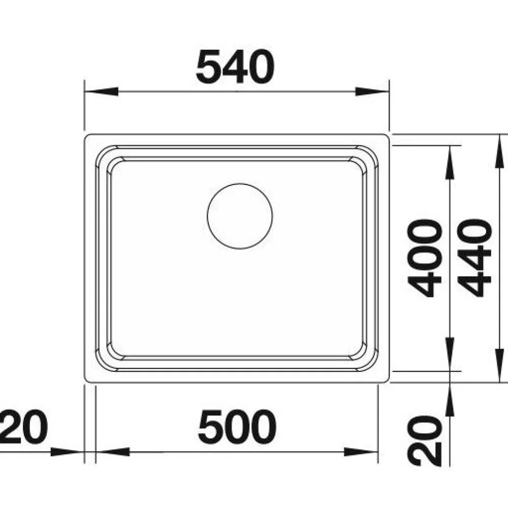 Discount Keittiöallas Etagon 500-U, 540x440mm, rst, altakiinnitettävä Tiskialtaat Ja -Pöydät
