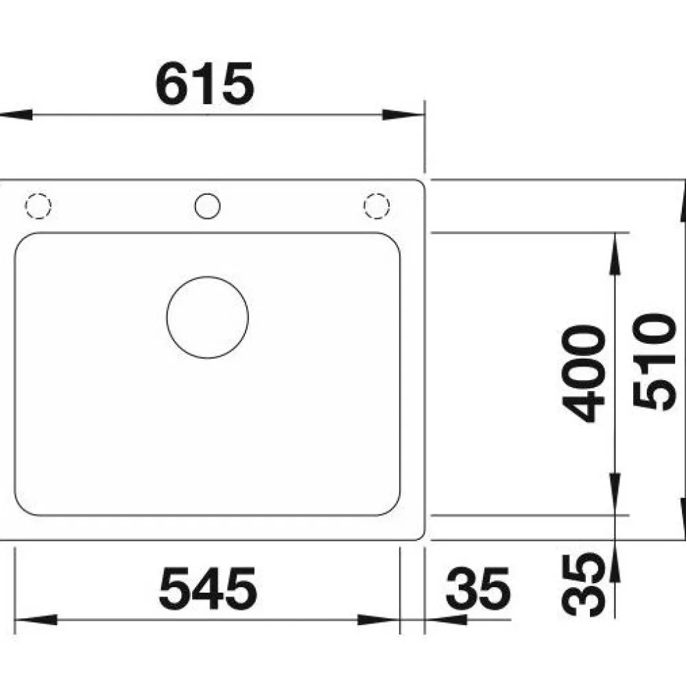 Keittiöallas Naya 6, 615x510mm, silgranit, eri värejä*Blanco Best