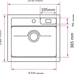 Sale Keittiöallas Combo CEG51-57B 570x510 mm komposiitti musta Tiskialtaat Ja -Pöydät